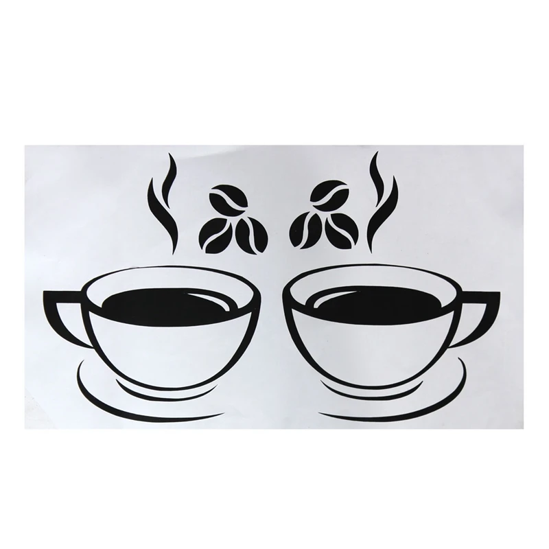 Top Selling Black DIY 2 Coffee Cup Kitchen Wall Sticker Art Vinyl Decal Restaurant Pub Cafe Home Kitchen Decal Decor Top Selling Black DIY 2 Coffee Cup Kitchen Wall Sticker Art Vinyl Decal Restaurant Pub Cafe Home Kitchen Decal Decor