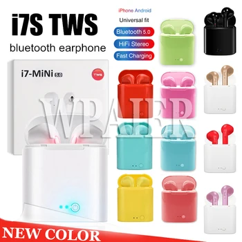

WPAIER I7S TWS Bluetooth Headphones Portable Wireless Earbuds With Charging Box mini bluetooth headsets Universal type earphones