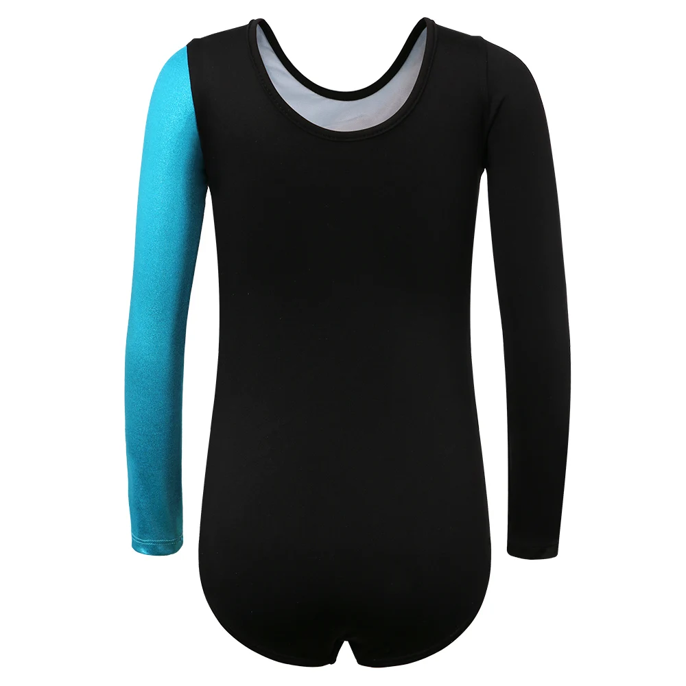 Long Sleeve Patchwork Gymnastic Jumpsuit Leotard for Girl Dance Costume Gymnastics Leotards Acrobatics Kids Dance Wear BAOHULU