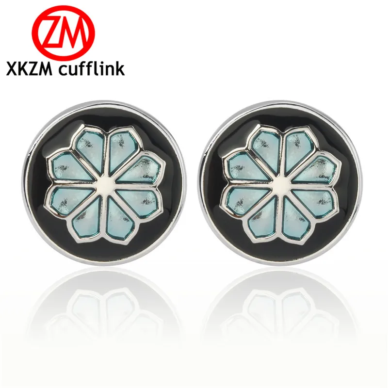 

XKZM High quality new products popular in Europe Blue eight flower cufflinks French shirts cufflinks wholesale friends gifts