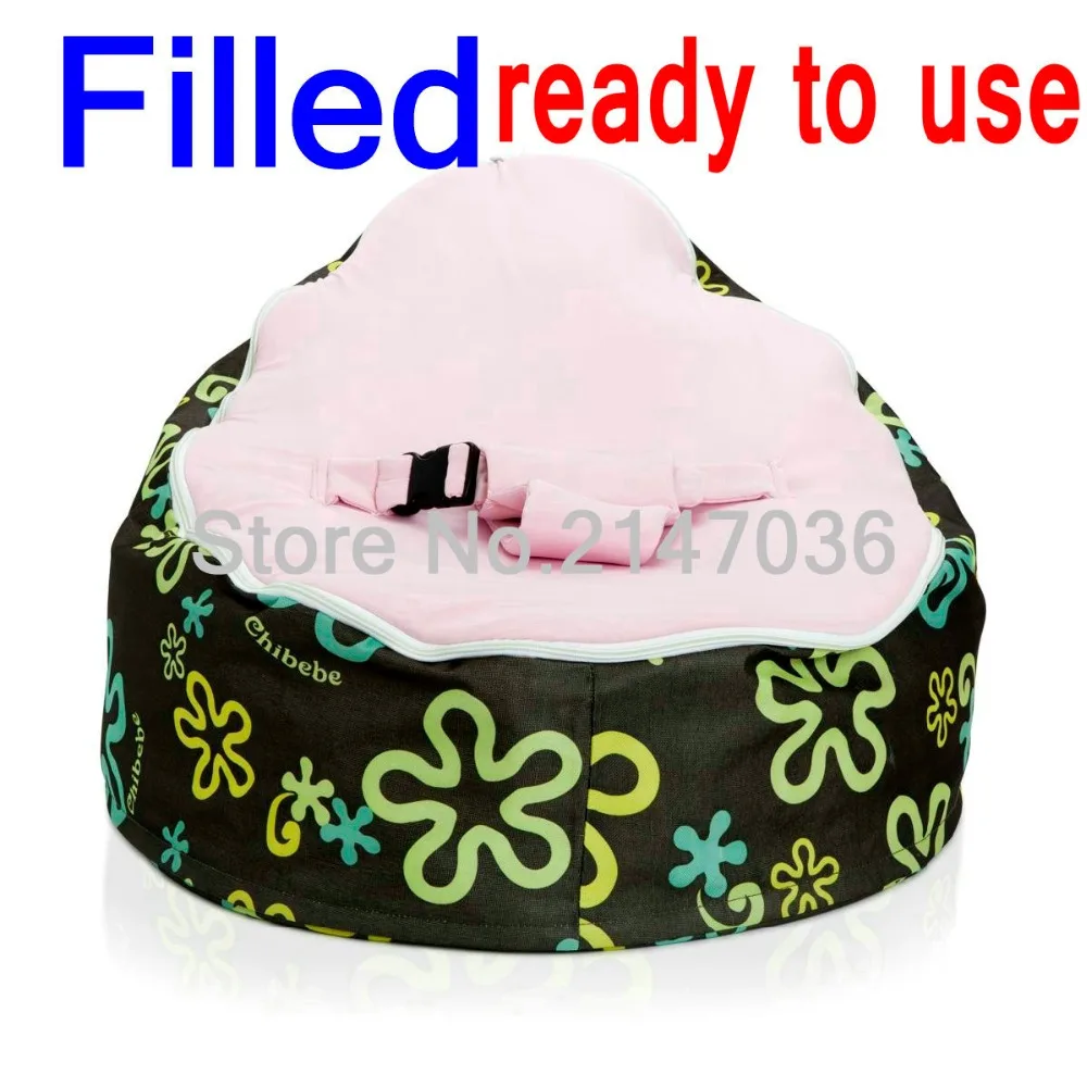 cheap WITH BEANS Inside, ready to use, baby bean bag chair, floral pink seat kids sleeping beanbag beds 600D oxford original chairs