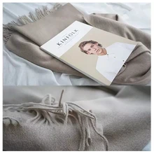 Luna& Dolphin, женская Европейская шаль, 180x70 см, Натуральная шерсть, зимние мужские шарфы, роскошный бренд, Шерстяной палантин, Пашмина, шарф с кисточками