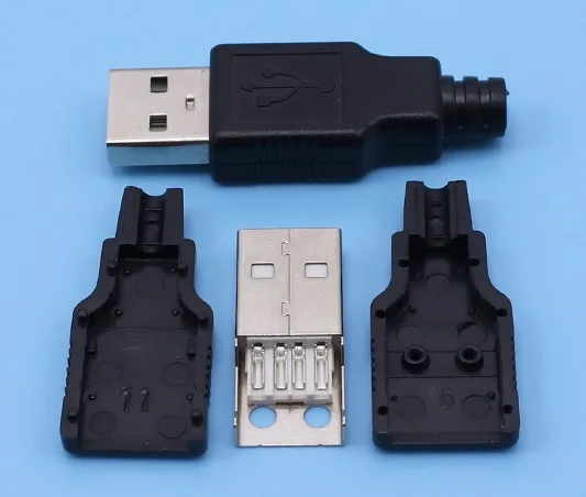 Image 10pc lot DIY USB 2.0 A type Male Assembly Adapter Connector Plug Socket black solder type plastic shell