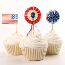 24pcs/lot Flags Cupcake Wrappers Fruit Toppers Toothpicks Toppers Cake Accessory