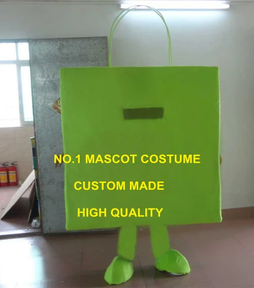 

Advertising Green Hand Shopping Bag Mascot Costume Shopping Theme Carnival Mascotte Fancy Dress Kits 1962