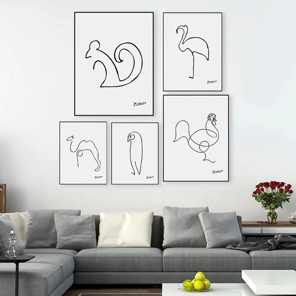 Picasso Abstrato Animal da Mouse minimalista Grande холст художественный принт плакат Retrato Da Parede Camel