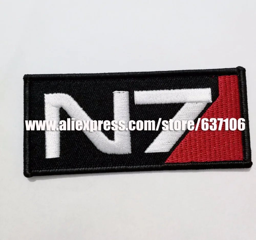 

100pcs N7 Patches Badges of MASS EFFECT COSPLAY GAME pecial Ops Team sew on iron on patch punk rockabilly applique