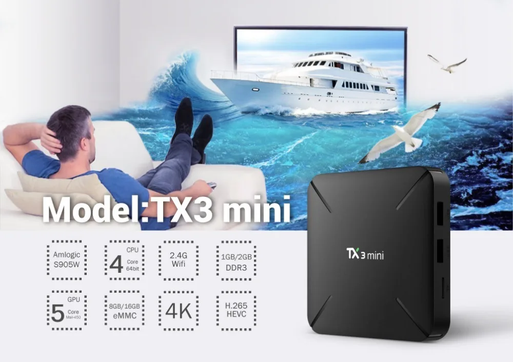 TX3 мини 1G 8G Amlogic S905W 4 ядра Smart 2 GB 16 GB Android 7,1 ТВ BOX 2,4 GHz Wi-Fi Play Store 4 K ТВ коробка Декодер каналов кабельного телевидения