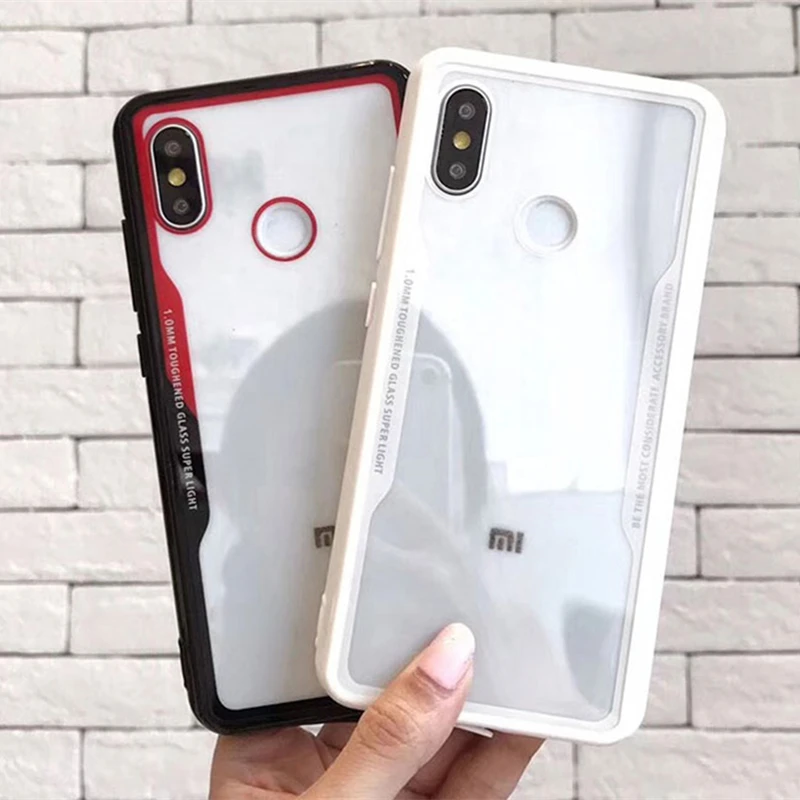 Для Xiaomi mi 8 mi 8 SE A1 A2 Lite Pocophone F1 Red mi Note 5 Plus 6 Pro S2 Прозрачный жесткий пластиковый прозрачный акриловый чехол-накладка на заднюю панель