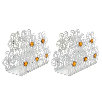 

2pcs Creative Napkin Dispenser Metal Tissue Holder Elegant Durable Paper Towel Holder Napkin Holder Cut-Out Napkin Holer Stand
