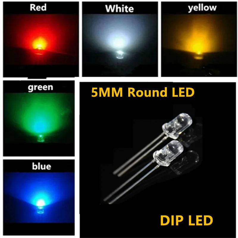 1000pcs 3mm White Diffused Round High Power Bright LED Leds Light Long Pins