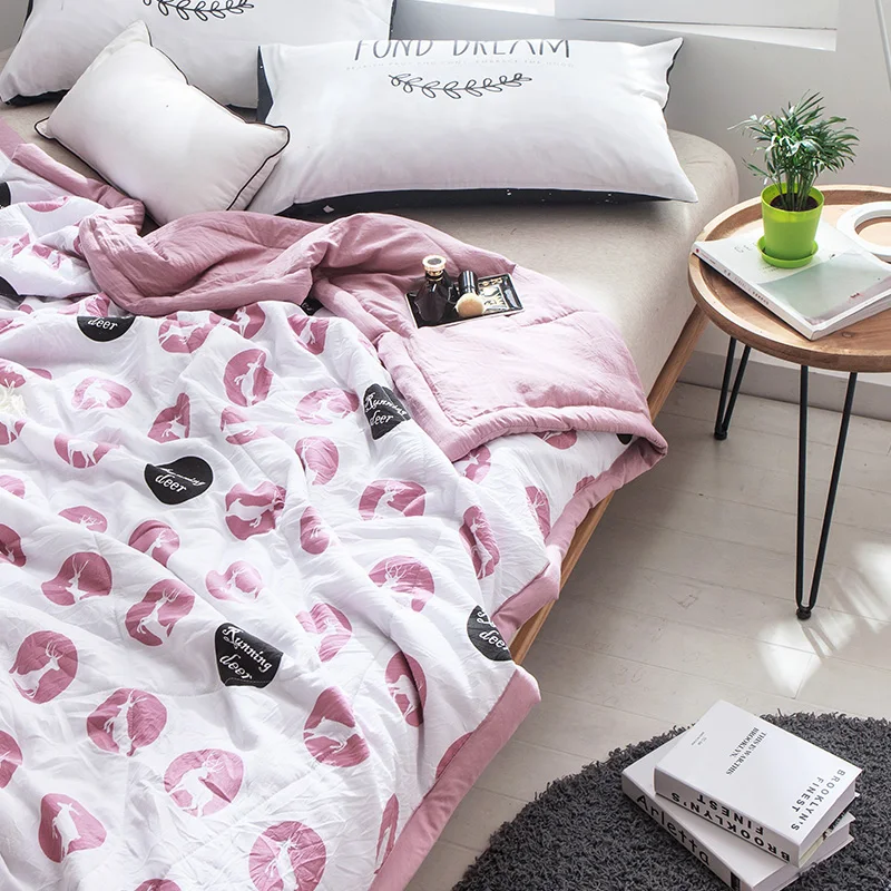 Simple Style Summer Quilt Coverlet Polyester Cotton RUIYEE brand printing Thin Twin Full Queen Size Multicolor selection | Дом и сад