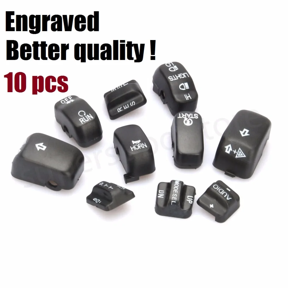

Engraved Horn Switch button for harley touring Hand Control Buttons Switch Housing Caps Cover For Harley Electra Glide 96-13