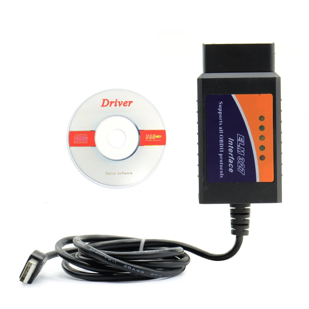 Новейший автомобильный диагностический сканер ELM327 USB V1.5 OBD2 интерфейс ELM 327 в 1 5 OBDII