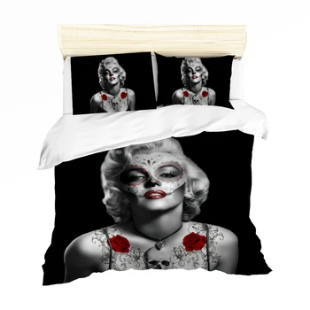 

MUSOLEI 3D Bedding Set Marilyn Monroe Black and white classic Soft Bed Duvet Cover Set Twin Queen King Size