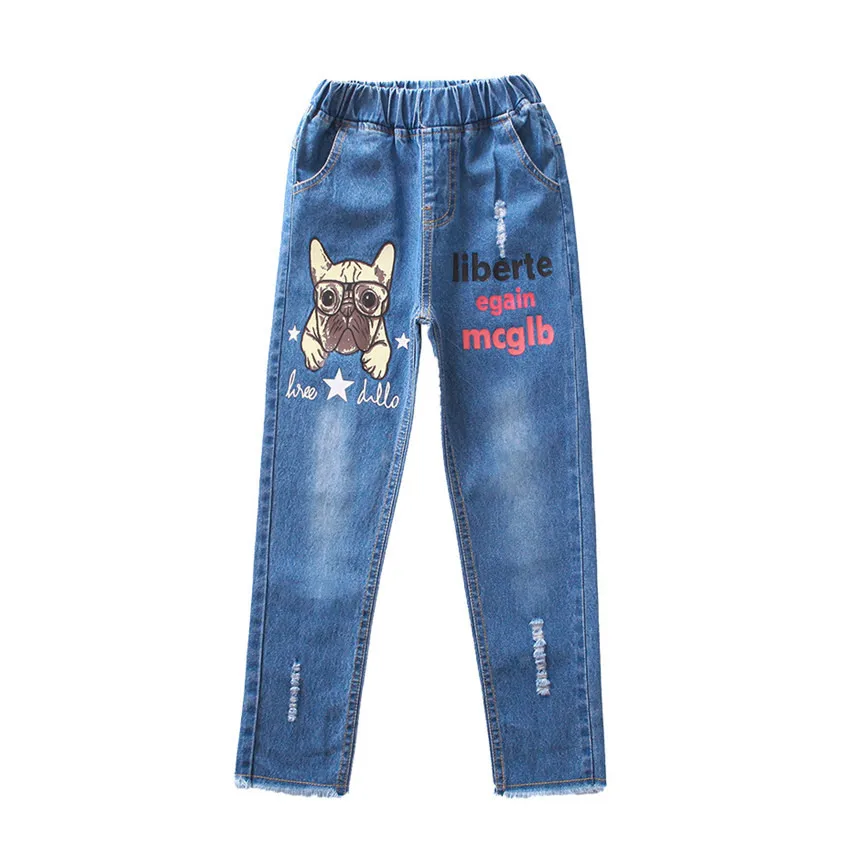 

3-12 y children jeans girl boy denim pants cartoon dog fashion jeans for boys girls trousers teenager 10 12 years spring clothes