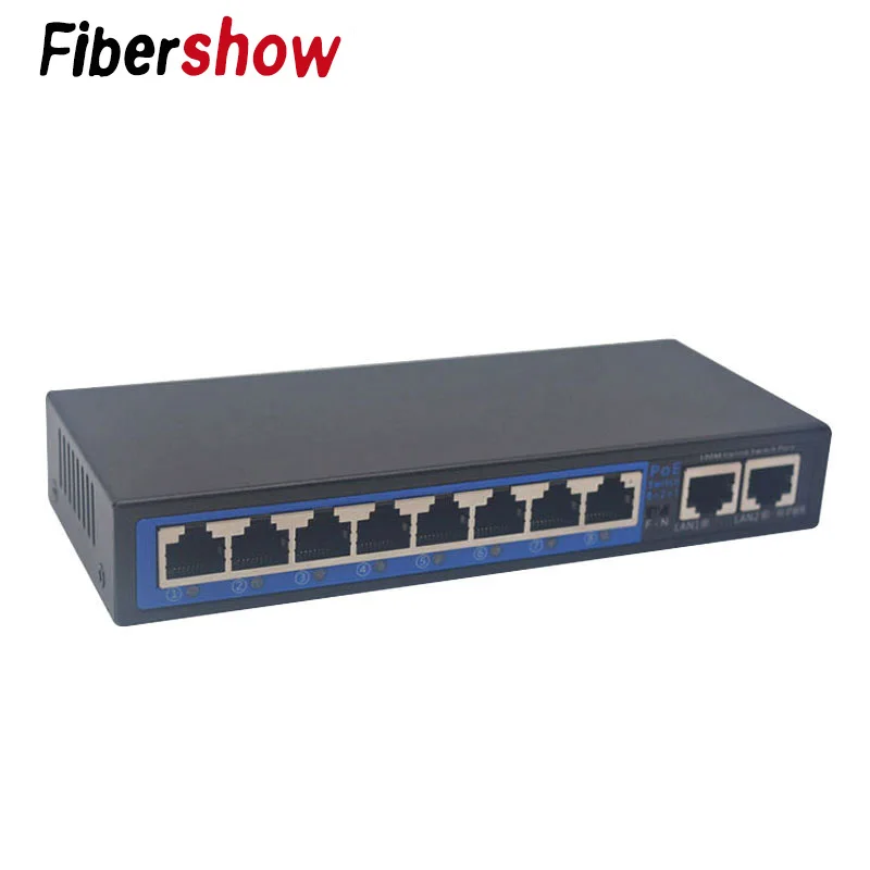 

Ethernet PoE Switch 8 Ports RJ45 2 Uplink Fast Ethernet switch Converter POE Ethernet Media Converter 10 RJ45 10/100M