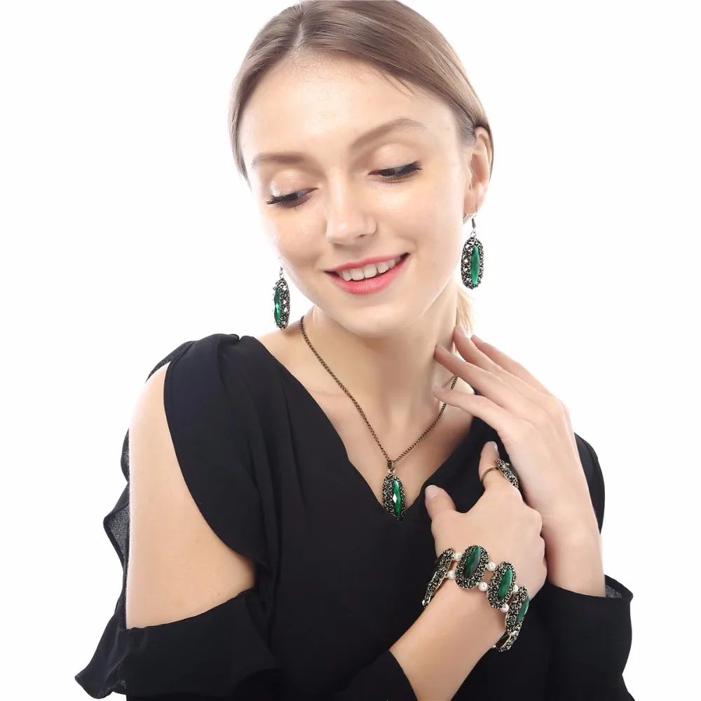 Дизайн Винтажный Зеленый Кристалл Овальный блестящий камень Стразы браслет ювелирные изделия для женщин Свадебная мода 1106