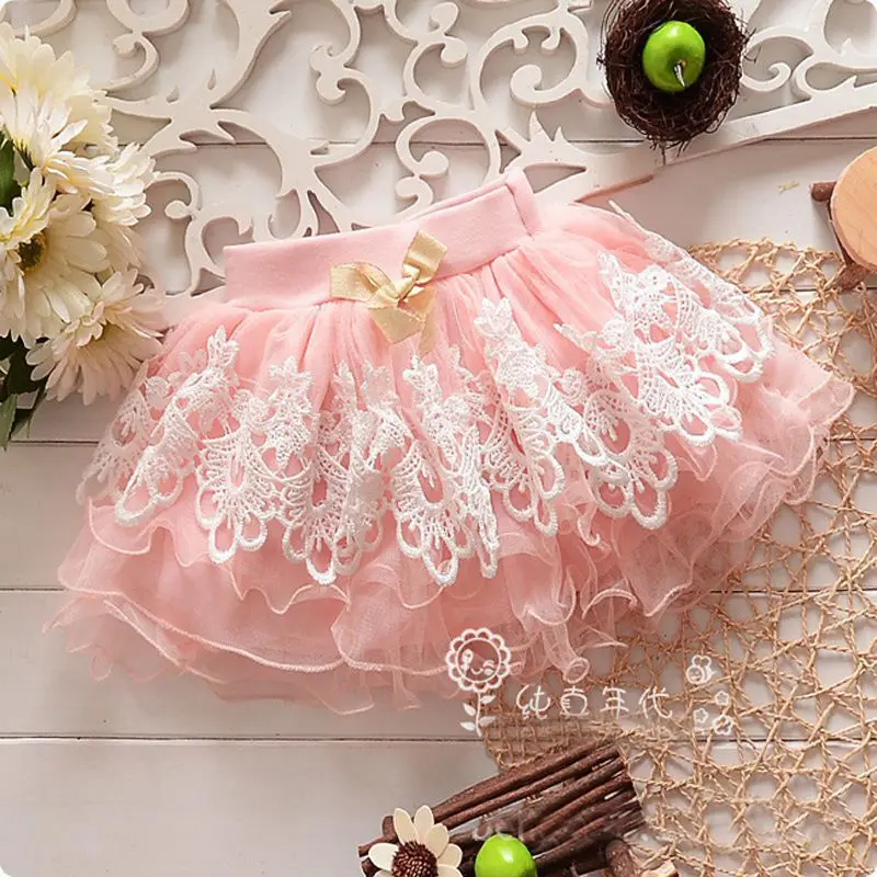Летняя мини-юбка-пачка принцессы с цветочным рисунком для маленьких девочек, Новые многослойные юбки-пачки для девочек, детские короткие юбки