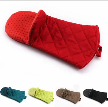 

1PC 33cm Long Silicone Rubber Oven Gloves Heat Resistant BBQ Gloves,Oven Mitts Pot Holders Avoid Scald Accident ELB 209