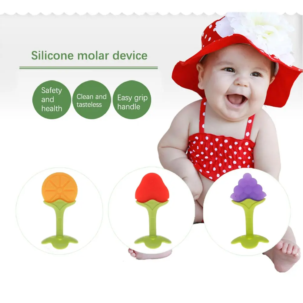 Infant Baby Food Grade Silicone Fruit Shape Teether Teething Toys Gum