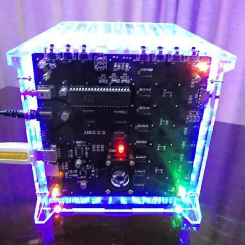 1Set 8x8x8 LED Cube 3D Light Square Blue LED Electronic DIY Tool Kit Gift