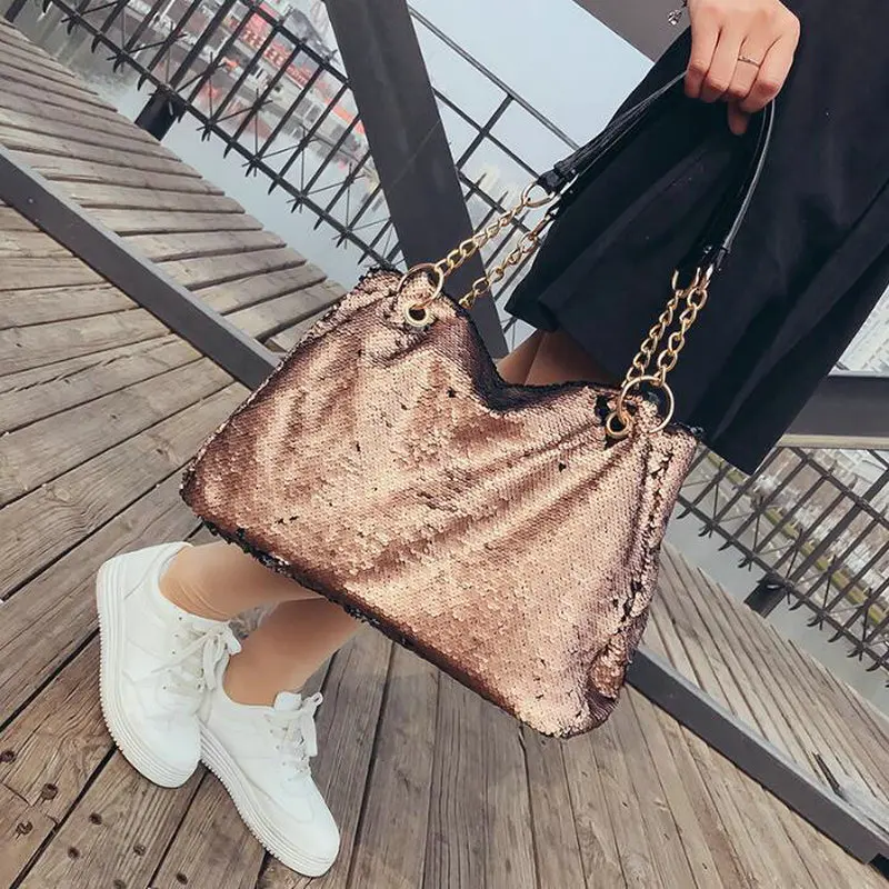 Brand Designer Tote Shoulder crossbody Bag Women Large Multifunction Sequin Bling Handbags Big Bag Casual shopping Bags B42-30