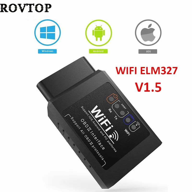 ELM327 V1.5 Wifi OBD2 автомобильный диагностический сканер elm327 адаптер obd ii считыватель