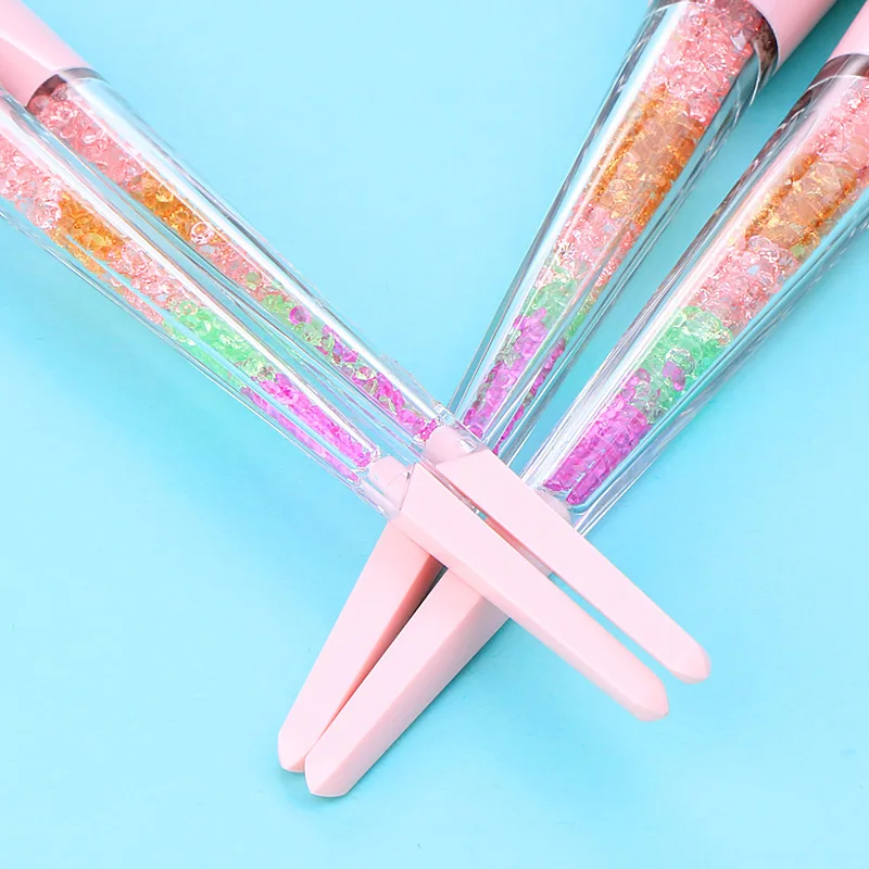 New 8pcs Beauty Makeup Brushes Diamond Crystal Set Professional Eyeliner Eyebrow Eyeshadow Brush Set Makeup Bag Tool Kits Hzs12 (8)