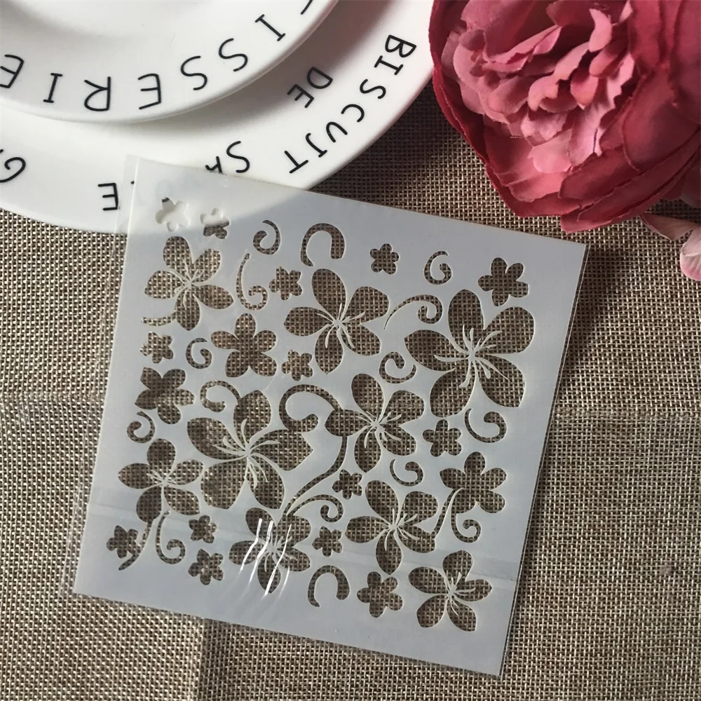 1 шт. 13 см 5 &quotСливовый цветок DIY многослойные трафареты настенная живопись