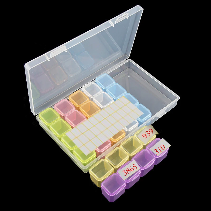 

28Lattices Dismountable Diamont Embroidery Accessories diamond painting Boxes Cross Stitch Cases Storage Organizer Home Storage