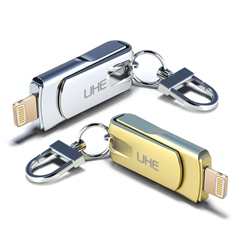 OTG USB флэш накопитель для iPhone 16 ГБ 32 64 с разъемом Lightning на металлический U диск HD