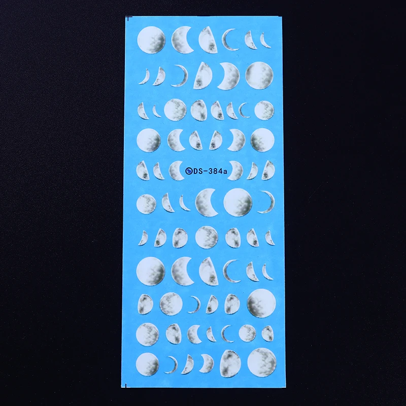 1 лист Лунная вода наклейка 12,8*5,4 см стикер для дизайна ногтей s Moon переводные наклейки для ногтей наклейки DS-384 украшения для маникюра