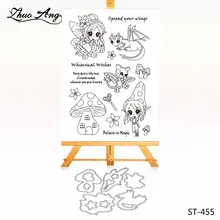 Mushroom fairy Metal Cutting Dies Clear Stamp Set for DIY Scrapbooking/photo Album Decorative Craft Clear Stamp Chapter