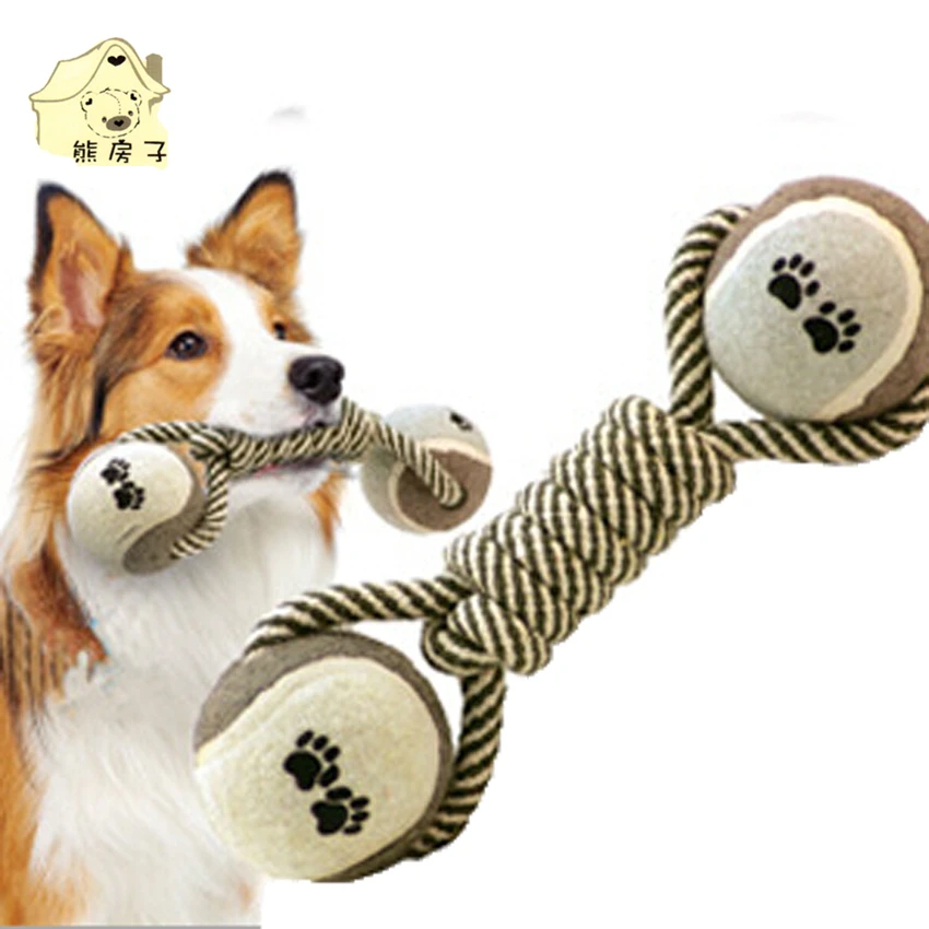 Hand Woven Pet Toys Hand Dumbbell Discipline Toys Tooth Resistant