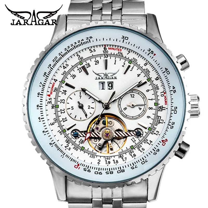Tourbillon часы мужские роскошные брендовые оригинальные JARAGAR полностью из