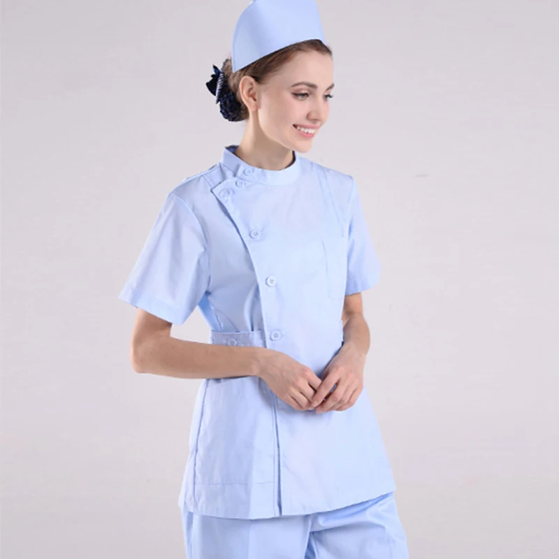 Rosa Laboratorio Cappotto Medico Abbigliamento Infermiera Ospedale Scienziato School Fancy Dress Costume per Gli Adulti di Usura del Lavoro Uniforme Delle Donne Scrub Set