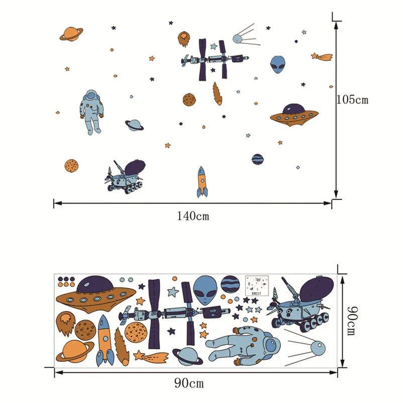 DIY Space Wall Stickers Catroon Mobile Creative Wall Stickers For Kids Room Home Decoration Adesivo De Parede 30FY2001