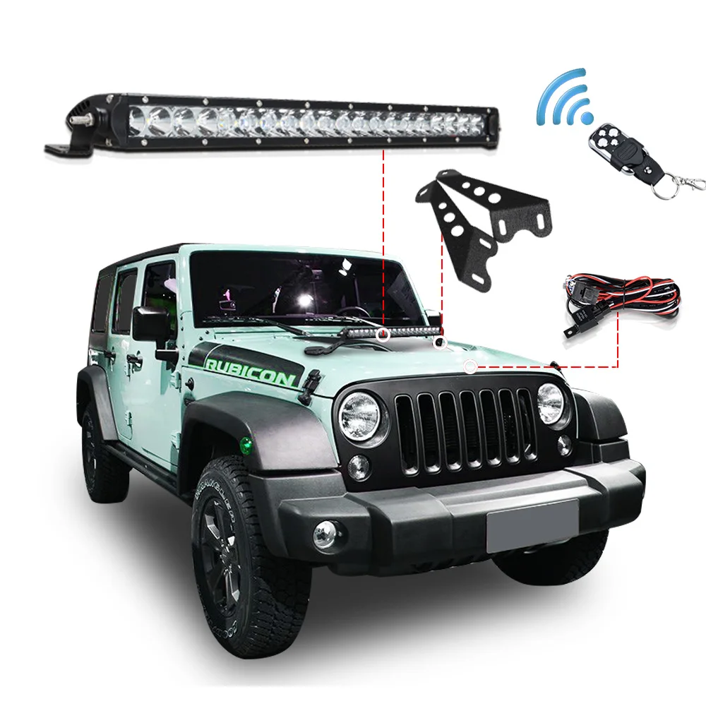 5D 120W 22inch Offroad LED Work Light Bar Combo Beam + Light Bar Mount + Remote Control Switch For JEEP Wrangler JK 07-15 5D 120W 22inch Offroad LED Work Light Bar Combo Beam + Light Bar Mount + Remote Control Switch For JEEP Wrangler JK 07-15