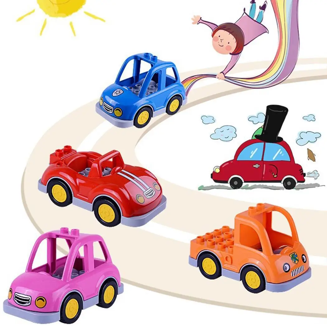 Детские образовательные игрушки мультфильм крупные частицы сборки конструктор автомобиль Дети возраст 3 года и выше