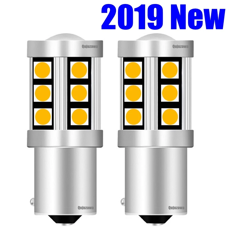 

2PCS Samll Size PY21W 7507 BAU15S 1156PY 150 Degree 15 SMD 3030 LED Auto Turn Signal Lamp Car Direction Indicator Light Yellow