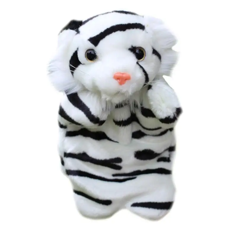 Современная мультяшная детская игрушка, ручная кукла, животные, перчатки в виде тигра для детей, мягкая кукла, плюшевые игрушки - Цвет: Белый