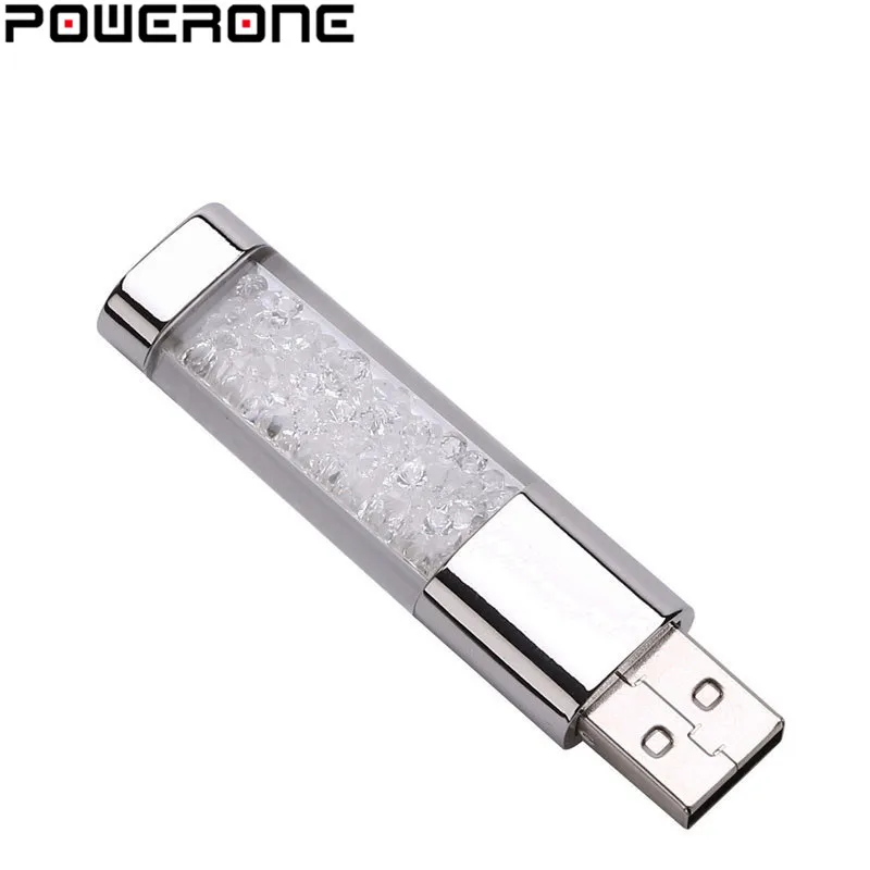 POWERONE, Кристальный usb флэш-накопитель с бриллиантами, флешка, 4 ГБ, 8 ГБ, 16 ГБ, 32 ГБ, 64 ГБ, Ювелирная карта памяти, подарки, usb creativo