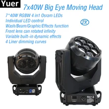 2Pcs/Lot 7x40W Big Eye LED Spot Wash Beam Moving Head Light RGBW DJ Disco Party Lights DMX512 Stage Lighting LED Moving Head 2Pcs/Lot 7x40W Big Eye LED Spot Wash Beam Moving Head Light RGBW DJ Disco Party Lights DMX512 Stage Lighting LED Moving Head