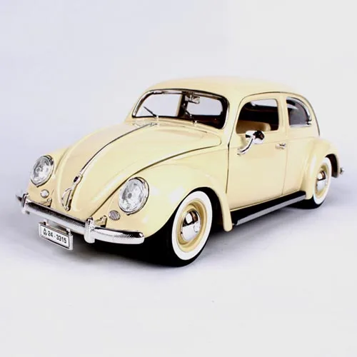 1:18 Литой автомобиль 1955 VW Kafer-Beefle классические автомобили 1:18 металлический автомобиль коллекционные модели игрушки для коллекции подарков - Цвет: Светло-желтый