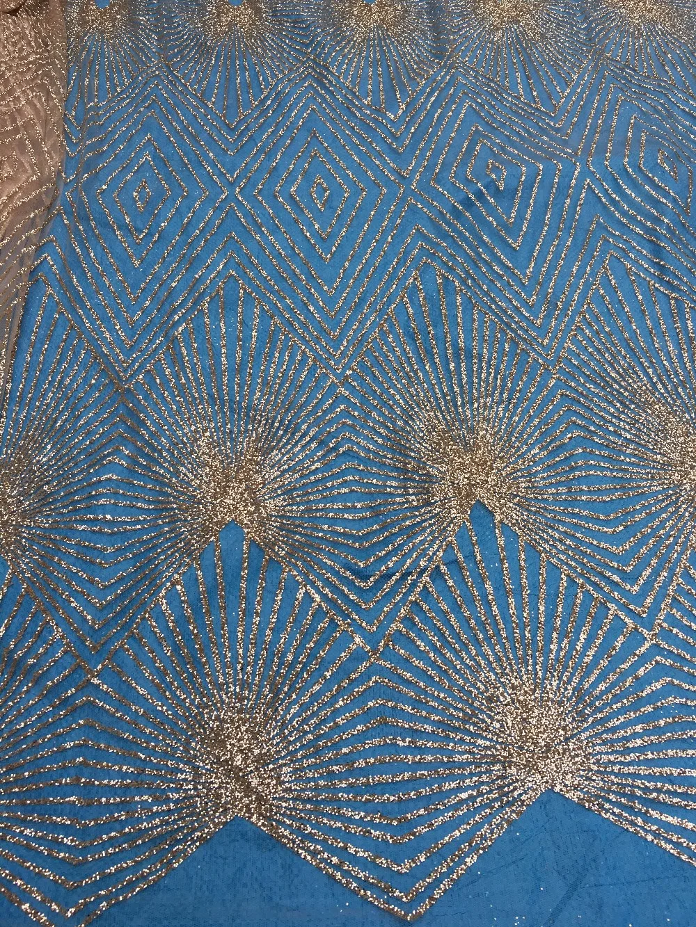 

high quality glued glitter African tulle net lace fabric Z-han4242-2 in gold color