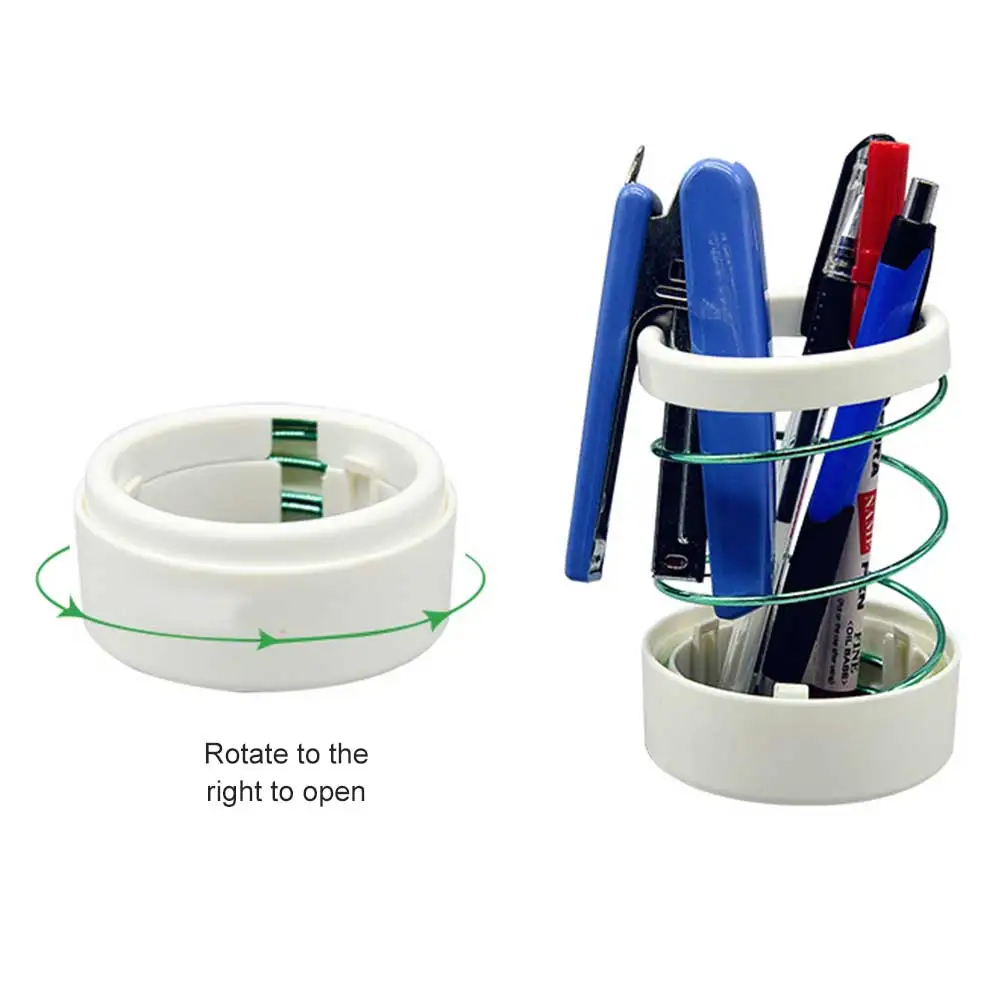 

Multifunctional Pen Holder Stand Hollow Spring Spiral Shaped Desktop Pencil Storage Cup JFlyer