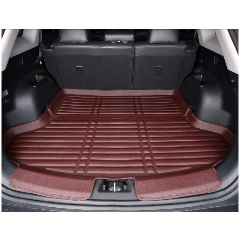 lsrtw2017 fiber leather car trunk mat for hyundai santa fe 2013 2014 2015 2016 2017 2018in