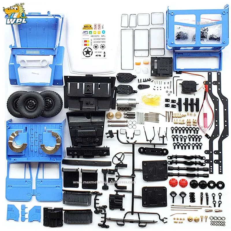WPL C34K KM металлический 1:16 Toyota FJ40 4WD для скалолазания на внедорожнике, автомобиль с дистанционным управлением, аксессуары для самостоятельной сборки, модифицированная модель игрушек для мальчиков - Цвет: WPL C34KM Blue
