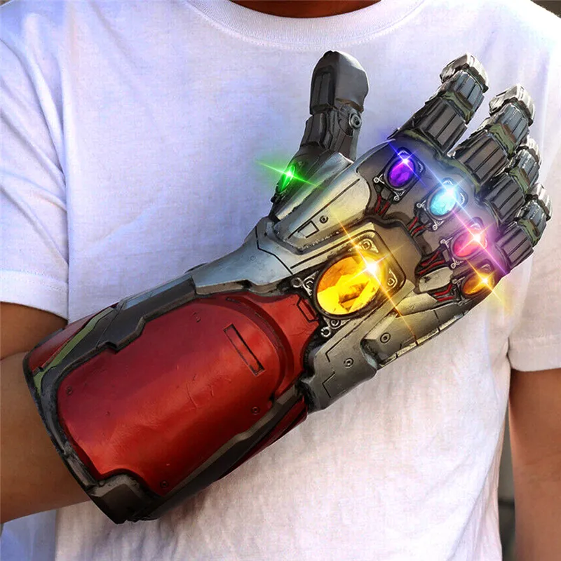 

1:1 For Avengers 4 Thanos Gloves Infinity War Gauntlet LED Light Action Figure Cosplay Prop Kids Boys Children Birthday Gift
